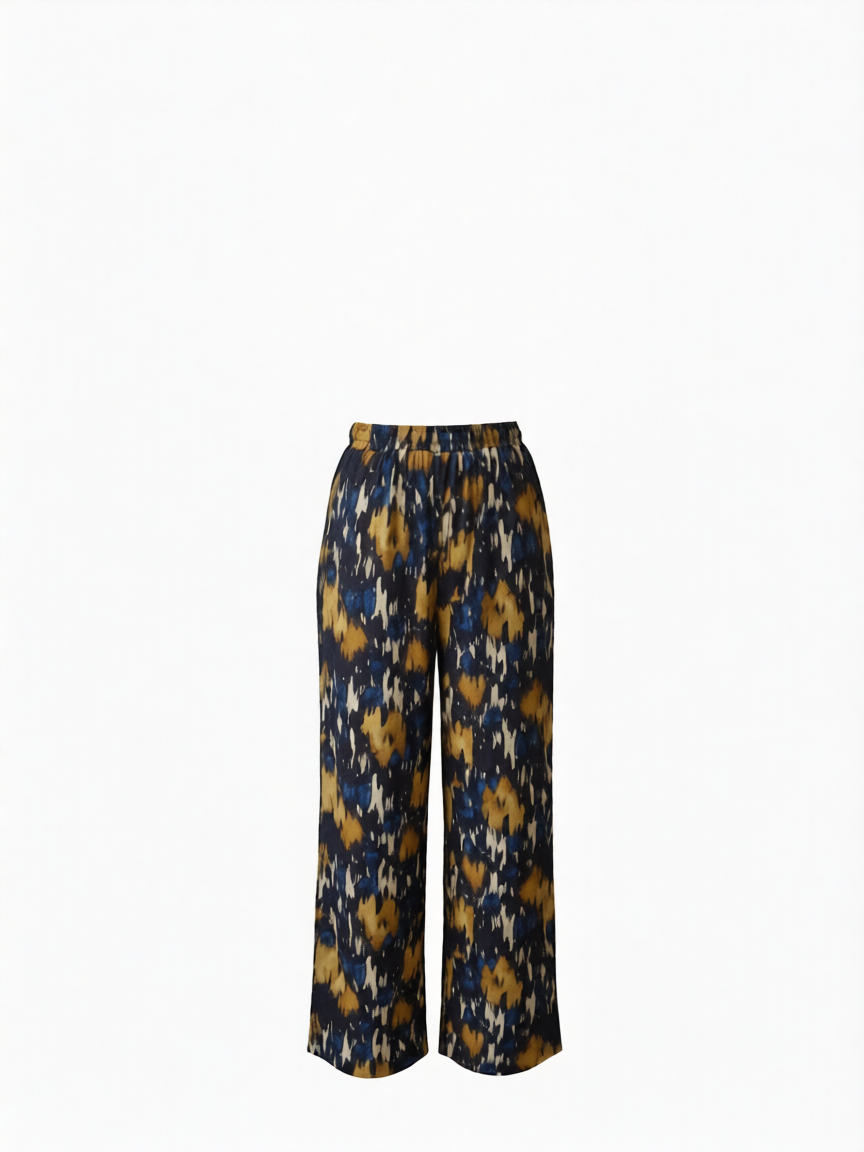 Pantalón Estampado Abstracto Mulricolor