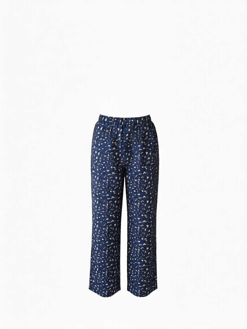 Pantalón Estampado Azul Marino