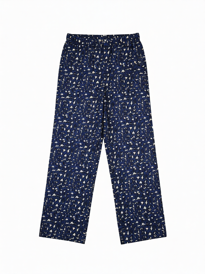 Pantalón Estampado Azul Marino