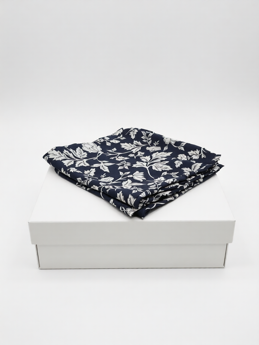 Pantalón Estampado Floral Azul Marino